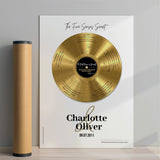 Gold Vinyl Record & White Background