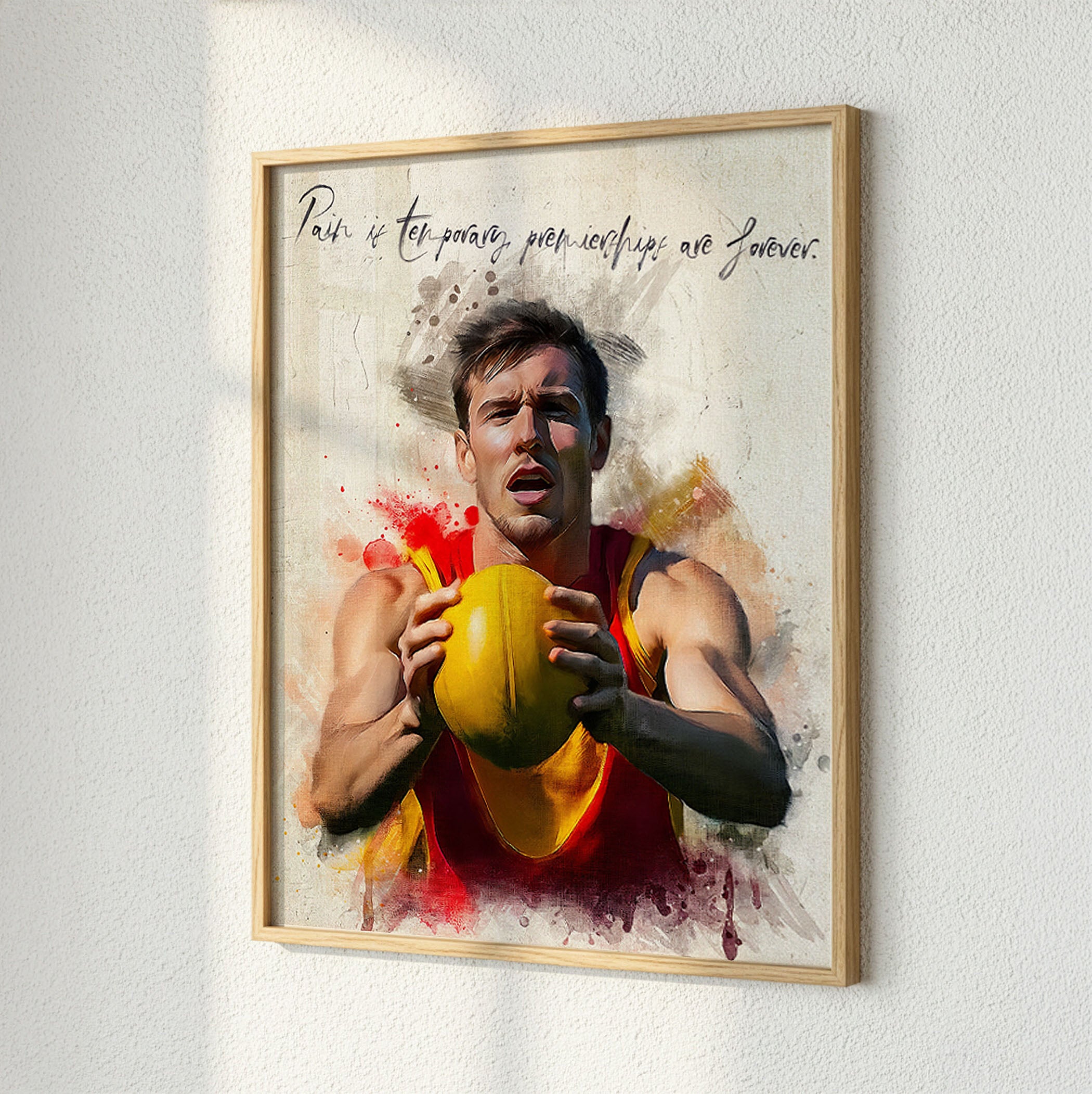 Custom Sports Portrait from Photo – Watercolour Fine Art Print | AFL, Soccer & More Secondary image