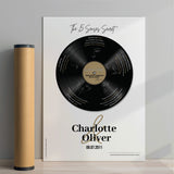 Black Vinyl Record & White Background