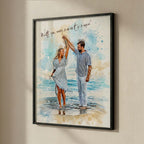 Personalized anniversary gift wall art from Ausome Love Studio with a watercolor effect and the quote "With you, every moment is magic."