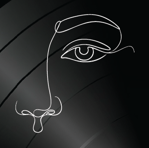 Single-line illustration of a face and eye representing the See with the Heart practice from the marriage challenge