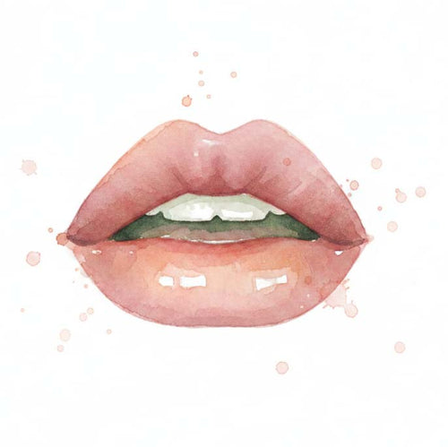Watercolour lips illustration for the Nourish with Words module
