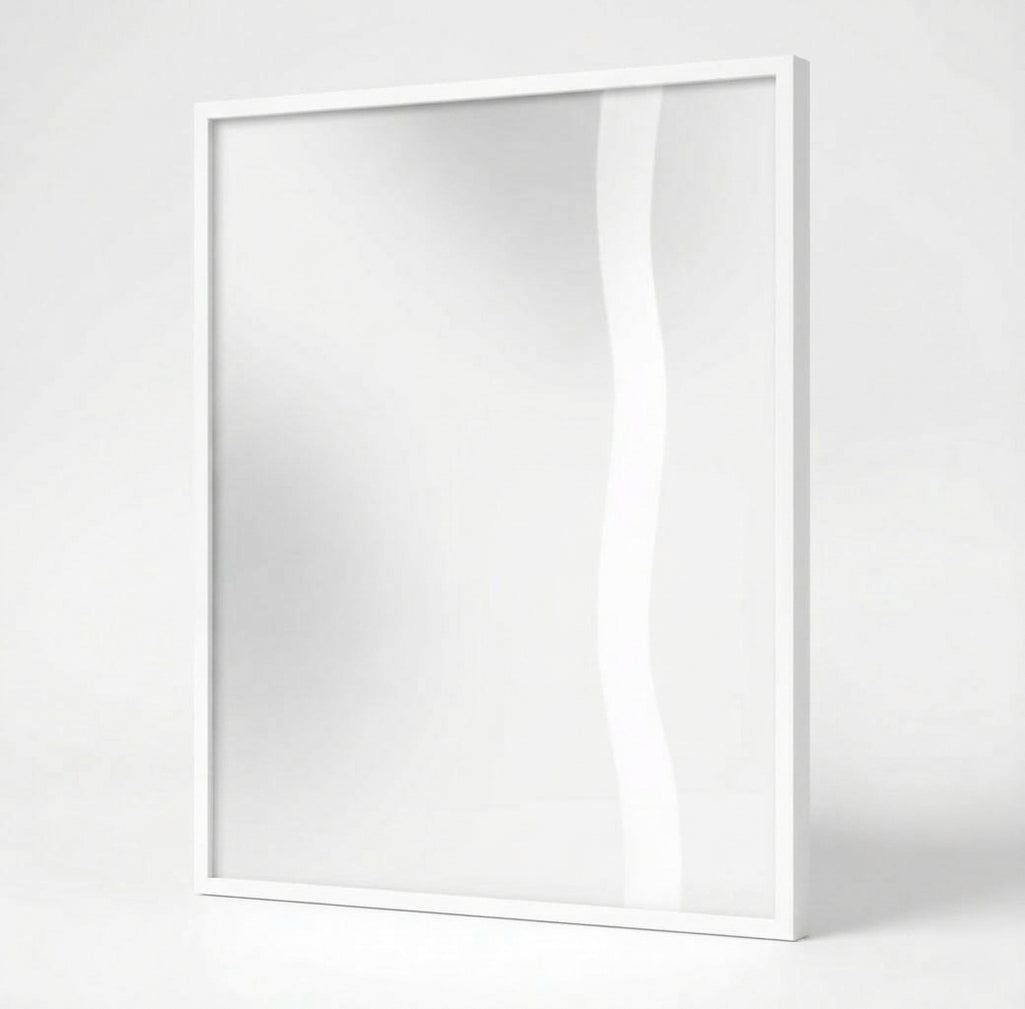 Ausome Love Studio framed poster featuring a sleek white gallery frame with high-clarity protective plexiglass glazing to preserve your custom wall art.