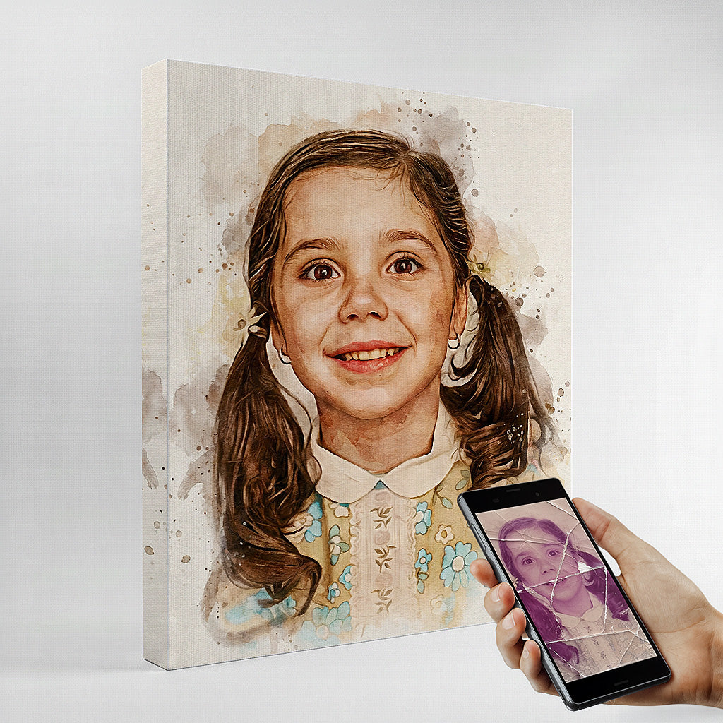 Custom Photo Restoration Portrait – Digitally Crafted Canvas from Your Old Photo Secondary image