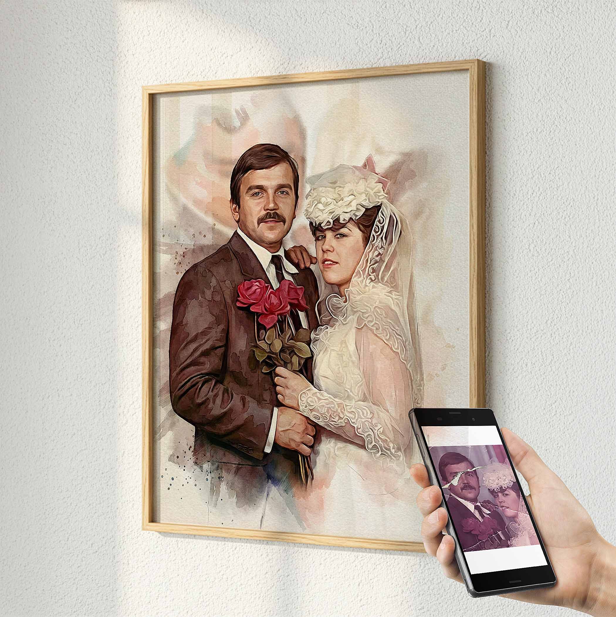Custom Photo Restoration Portrait – Digitally Crafted Fine Art Print from Your Old Photo Secondary image