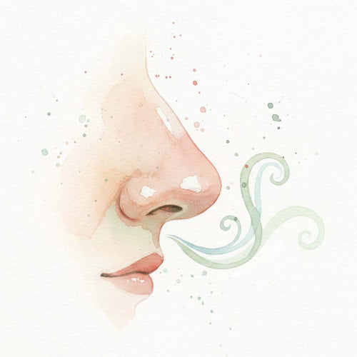 Watercolour nose illustration for the Deep Breath module of the marriage challenge