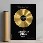 Personalized wedding gift — Five Senses black vinyl record print on archival 200 gsm fine art paper with custom marriage vows.