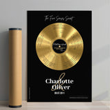 Gold Vinyl Record & Black Background