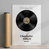 Black Vinyl Record & White Backgrond