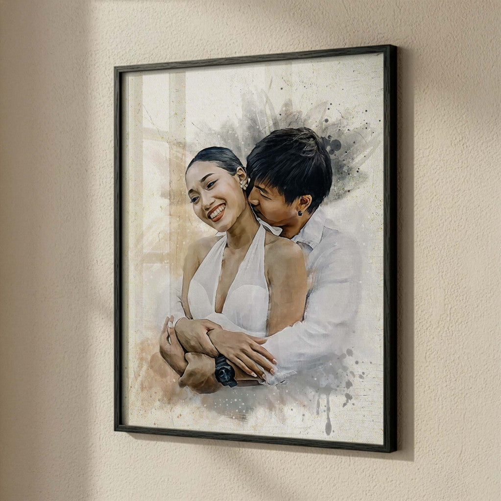 Fine art paper swatch sample showing the matte heavyweight texture used for custom watercolour portrait prints by Ausome Love Studio.